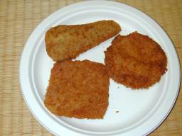 ハムカツ2種とコロッケの競演